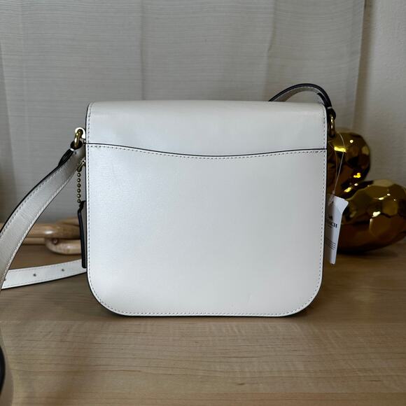 COACH White Bone Hutton Saddle Crossbody Bag - Picture 3 of 8